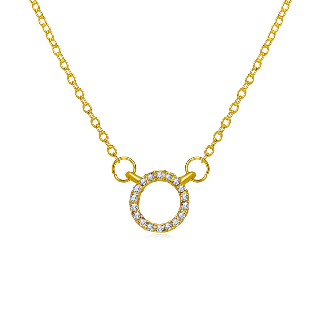 Трендовое Элегантное ювелирное ожерелье с подвеской в виде хрустального круга золотистого цвета, женское модное ожерелье Unquie Оптом 5