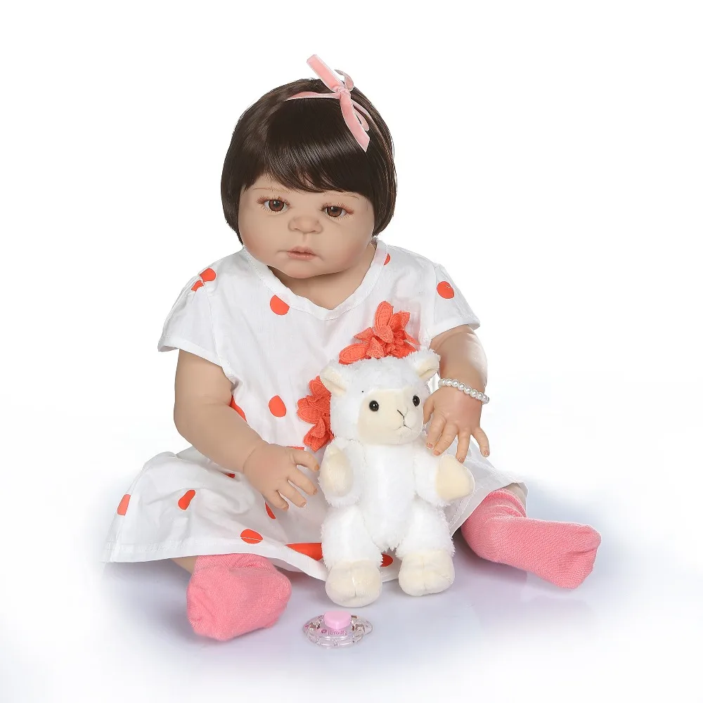 NPKCOLLECTION 56 см 0-3 м реалистичная кукла-реборн, милая девочка с загорелой кожей, силиконовые игрушки для ванны во все тело, куклы 3