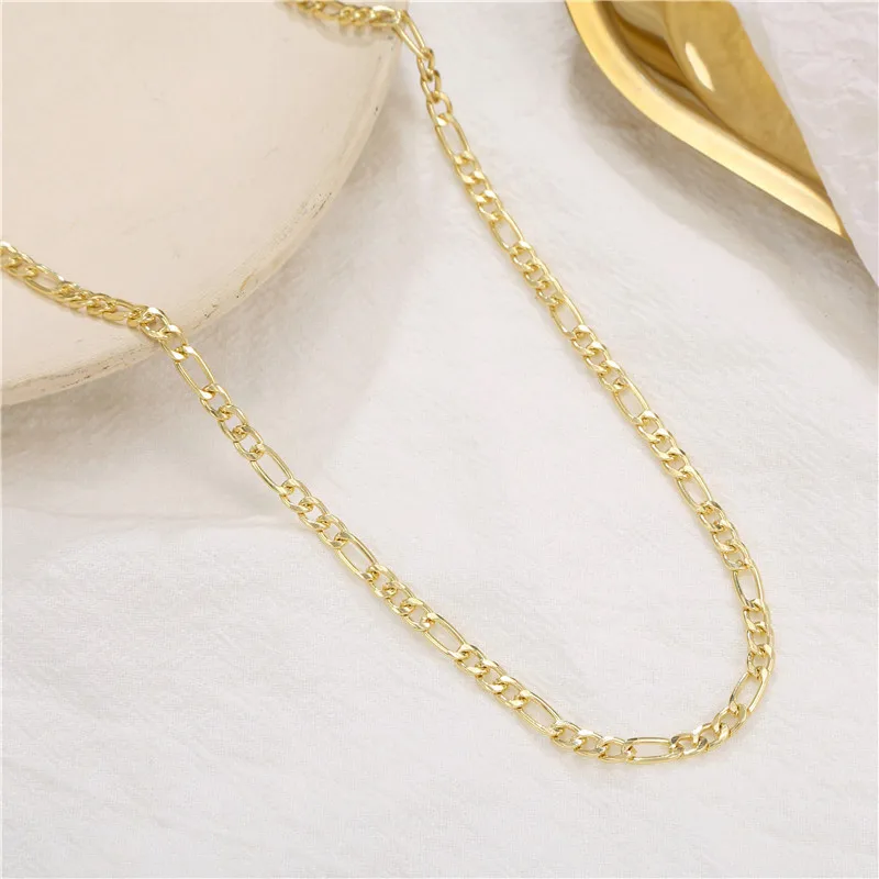 Кубинское ожерелье-цепочка для мужчин и женщин, базовые чокеры-цепочки в стиле панк из нержавеющей стали, винтажное золотое ожерелье из цельного металла 3