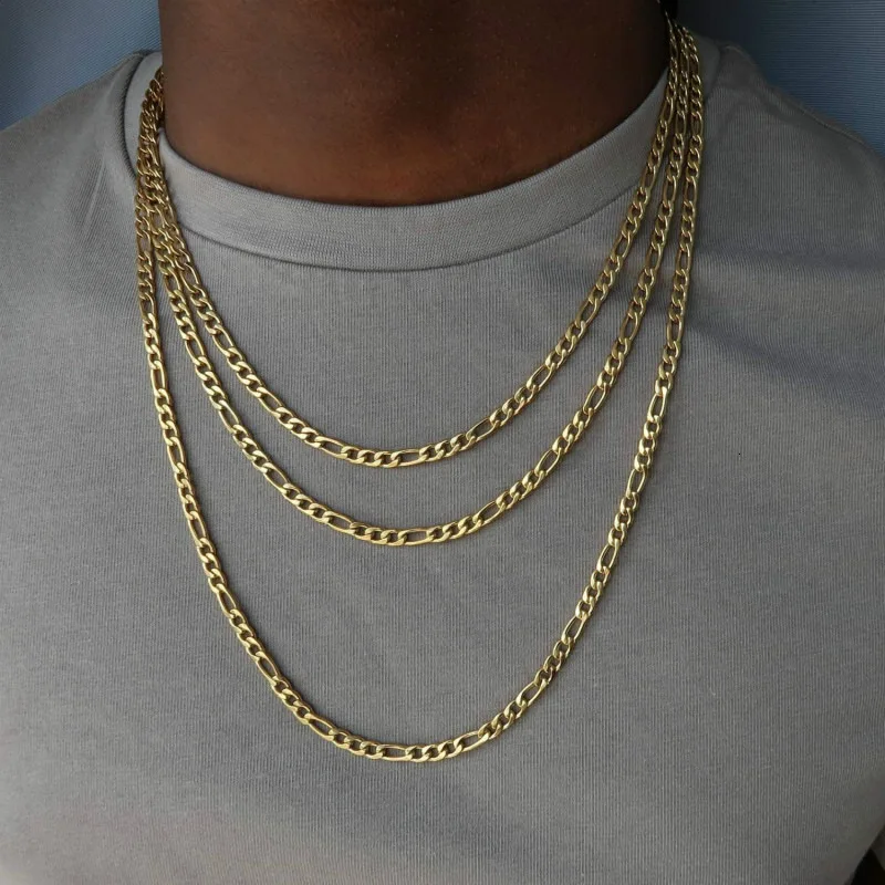 Кубинское ожерелье-цепочка для мужчин и женщин, базовые чокеры-цепочки в стиле панк из нержавеющей стали, винтажное золотое ожерелье из цельного металла 5