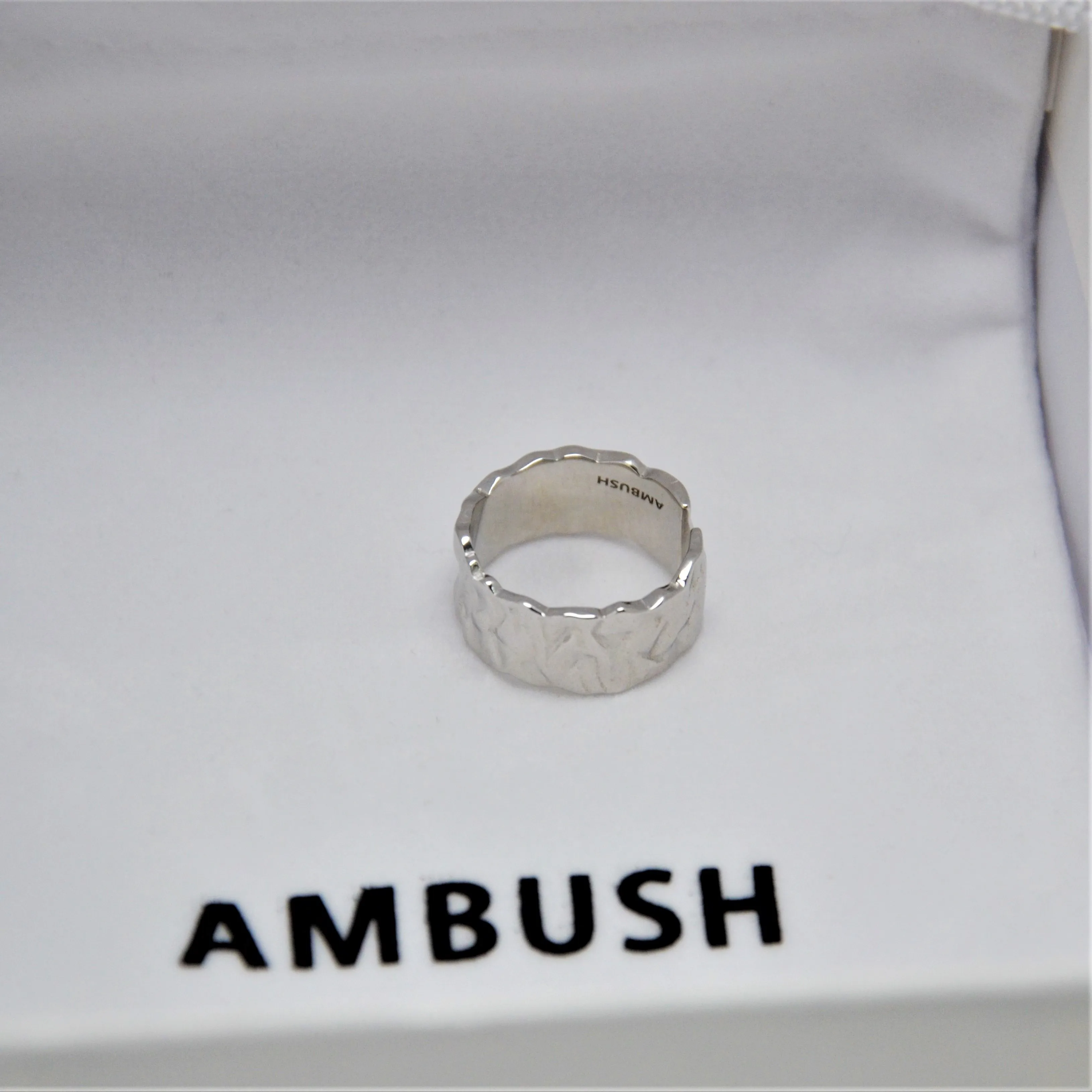 Простое плиссированное кольцо Xichuan Shizi AMBUSH из стерлингового серебра 925 пробы с кольцом для указательного пальца, небольшой дизайн, крутой стиль, высокое качество 3