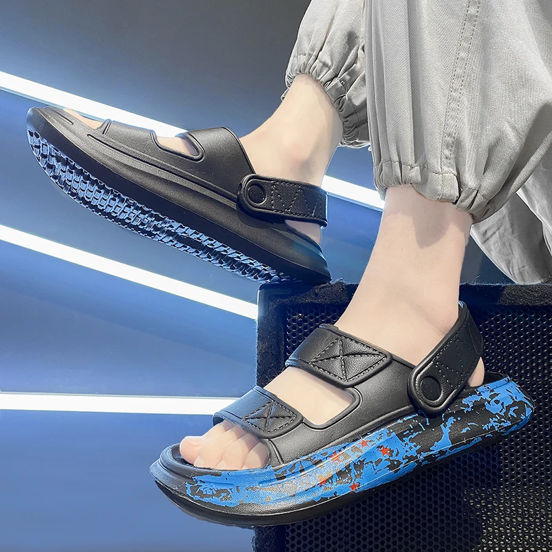 Мужские сандалии 2023, Новые модели для двух пар, летние модные Мягкие и удобные нескользящие повседневные сандалии Zapatos 4