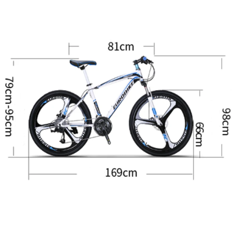26-дюймовый горный велосипед с регулируемой скоростью вращения 24/27, Рама из углеродистой стали, двойной дисковый тормоз, мужской и женский горный велосипед для бездорожья 5