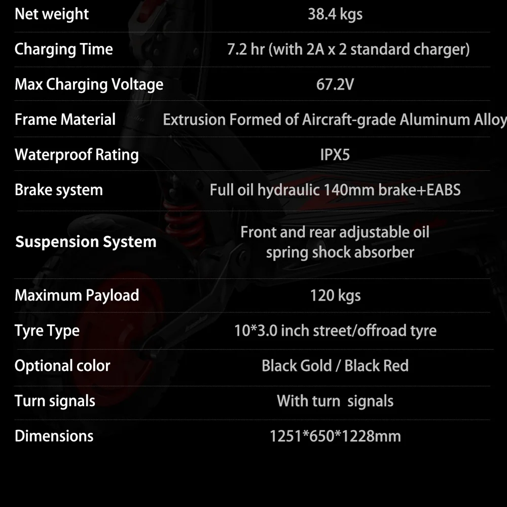 Предпродажный Электрический Скутер KBA Wolf Warrior X King GT 10-дюймовый Аккумулятор 60V 28Ah с Двойным Мотором мощностью 2200 Вт и Максимальной скоростью Kaa-bo 3