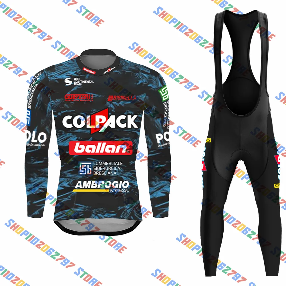 2023 Team Colpack Комплект джерси, Нагрудник с длинным рукавом, Конъюнктурная одежда для шоссейных велосипедов, Костюм, Велосипедная рубашка, Лето 0