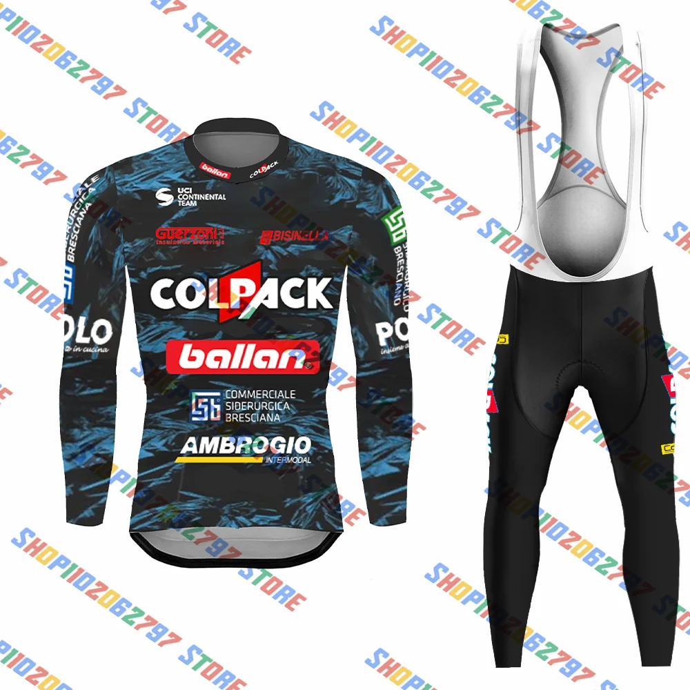 2023 Team Colpack Комплект джерси, Нагрудник с длинным рукавом, Конъюнктурная одежда для шоссейных велосипедов, Костюм, Велосипедная рубашка, Лето 1
