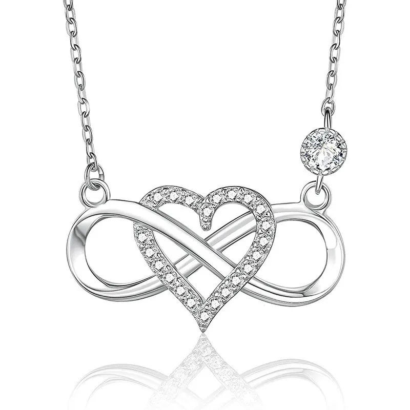 8-линейное ожерелье с микро-инкрустацией в форме сердца для женских ожерелий 0