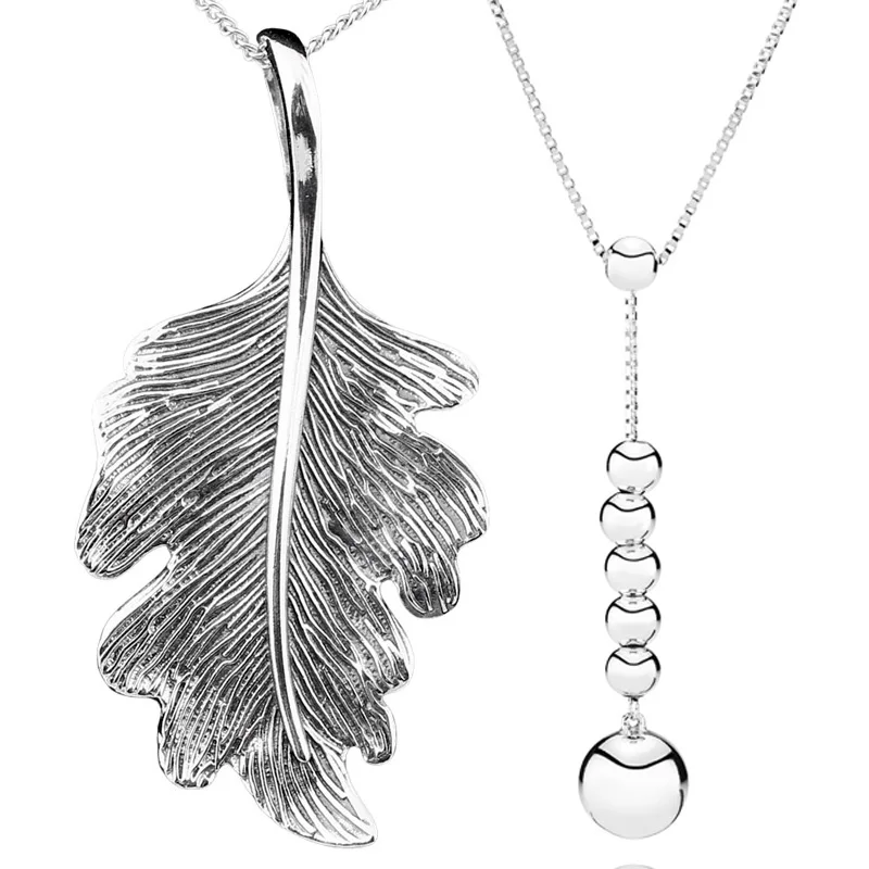 Оригинальная нитка бусин из дубовых листьев Y-образной формы из стерлингового серебра 925 пробы для модных украшений из бисера своими руками 0