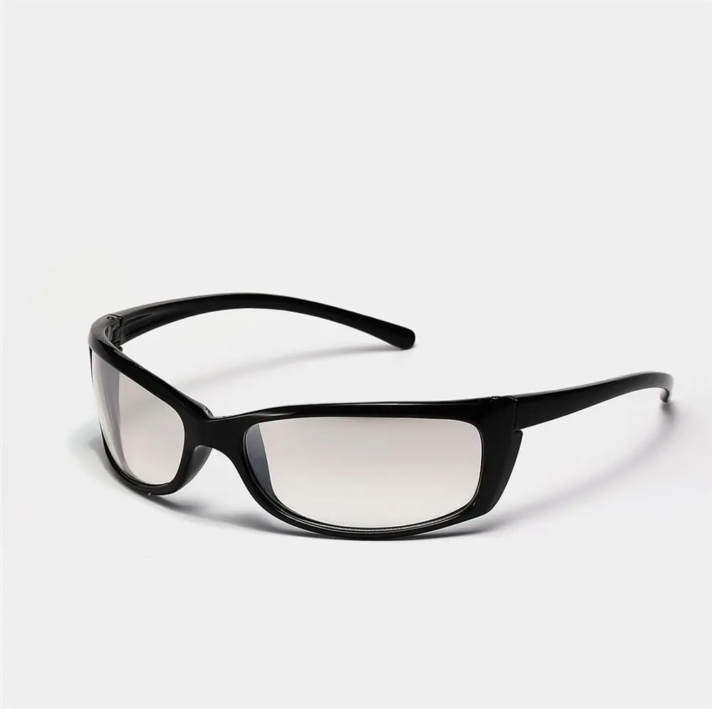 Модные серебряные очки UV400, обернутые вокруг солнцезащитных очков Y2K, солнцезащитные очки спортивных оттенков, солнцезащитные очки 3