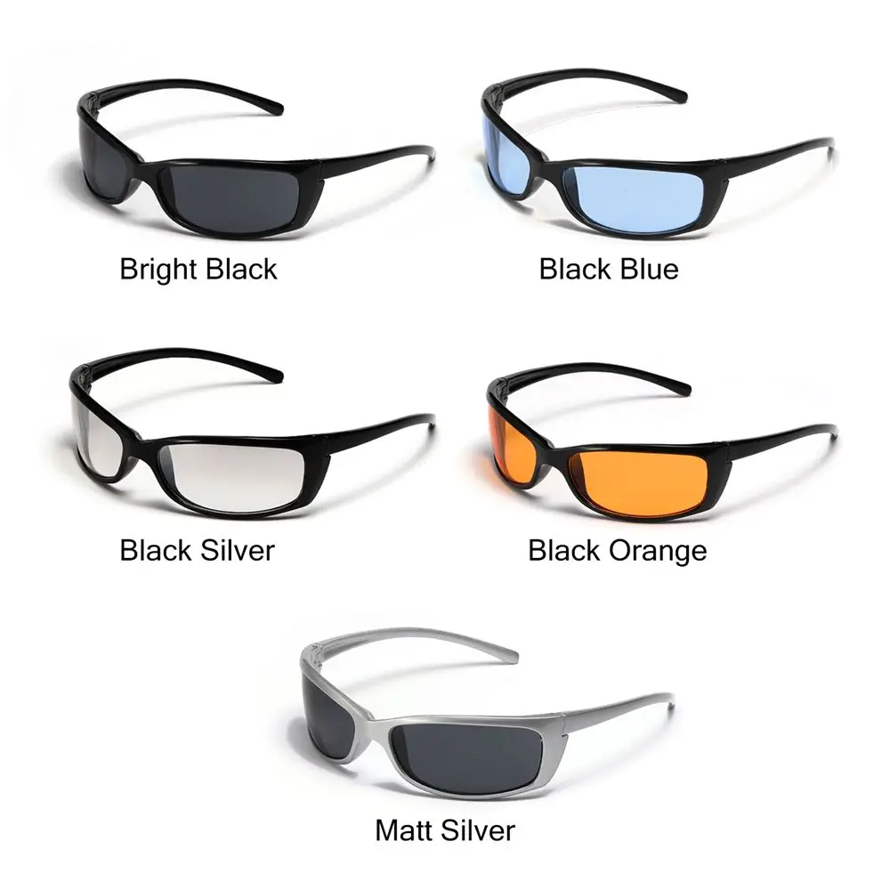 Модные серебряные очки UV400, обернутые вокруг солнцезащитных очков Y2K, солнцезащитные очки спортивных оттенков, солнцезащитные очки 4