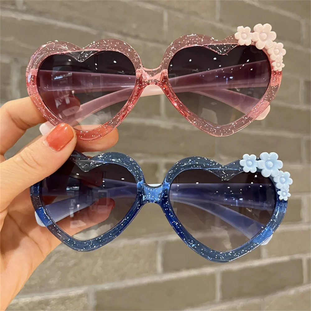 Милые детские солнцезащитные очки для девочек, цветные Прозрачные мультяшные очки для любви, Велосипедные очки для альпинизма на открытом воздухе, очки для мальчиков 2