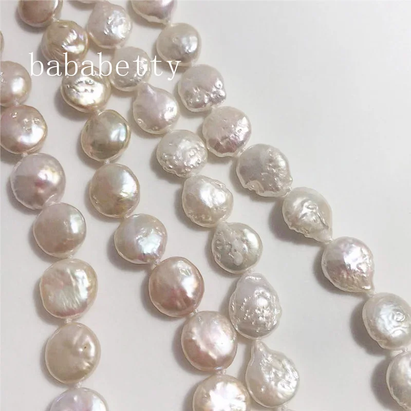 оптовые продажи пресноводного 12-13 мм натурального белого светло-розового нерегулярного жемчужного ожерелья reborn keshi 5