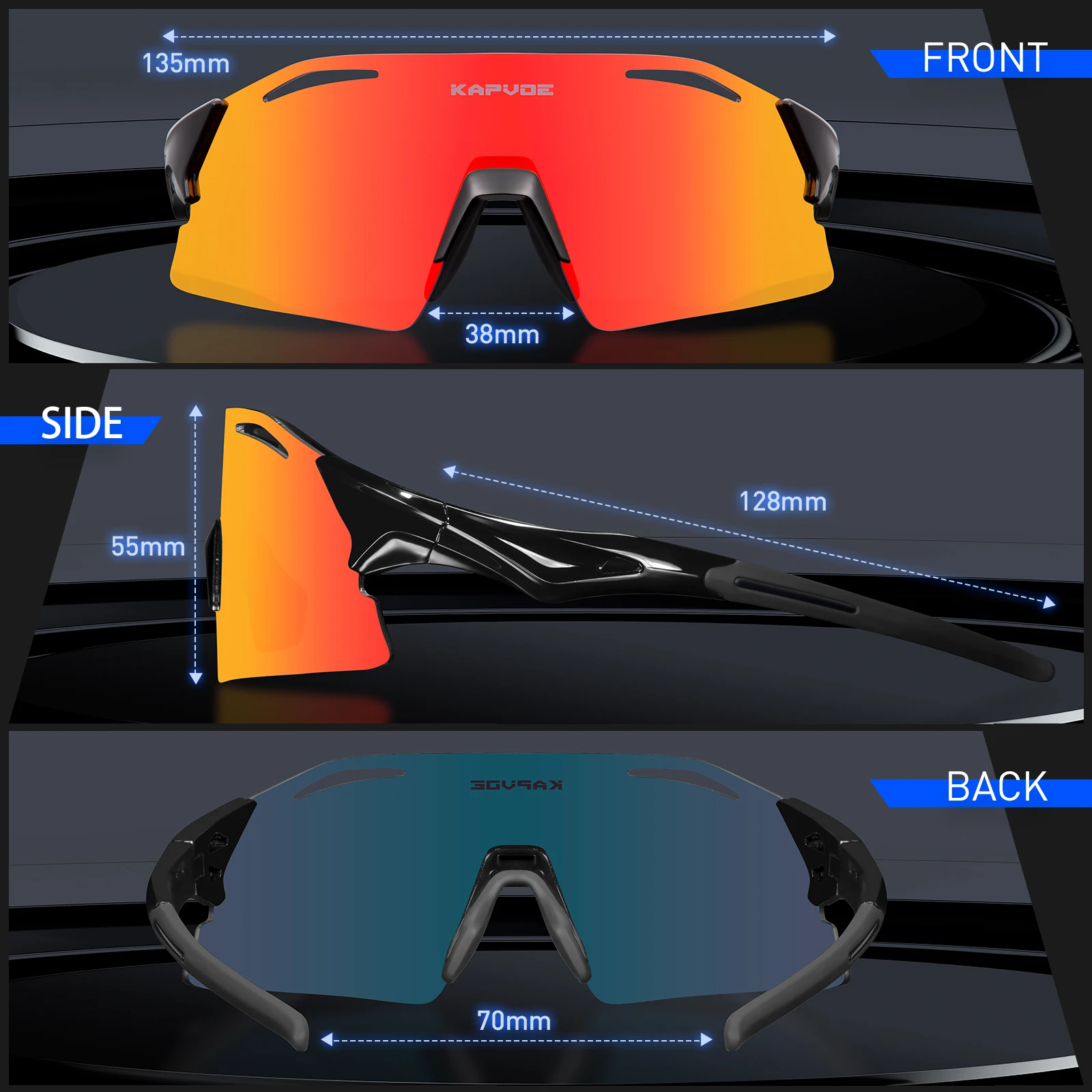 Велосипедные солнцезащитные очки Kapvoe для мужчин, велосипедные очки UV400, Женские Очки для вождения MTB велосипеда, Очки для спорта на открытом воздухе, Очки для бега 5