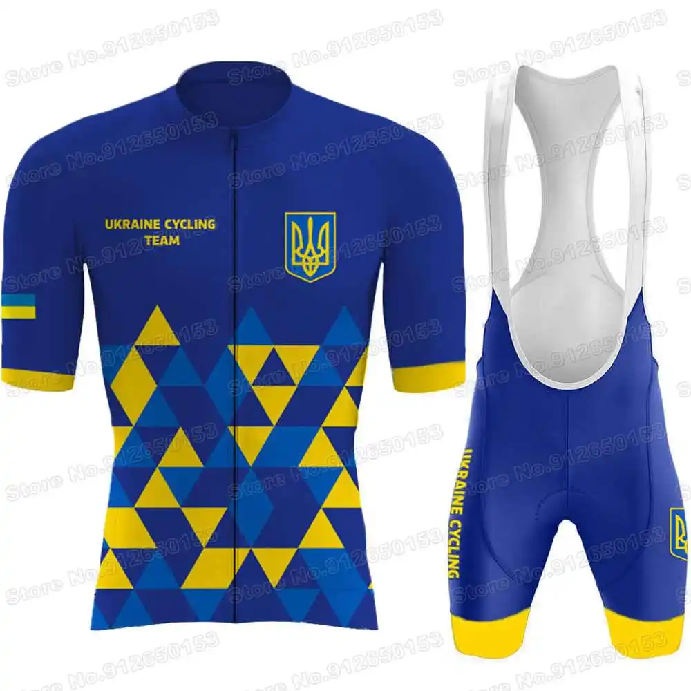 2022 Комплект Майки Для Велоспорта Сборной Украины по Велоспорту Мужская Велосипедная Одежда Летние Рубашки Для Шоссейных Велосипедов Костюм Велосипедный нагрудник Шорты MTB Maillot 0