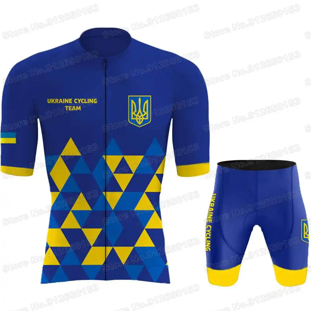 2022 Комплект Майки Для Велоспорта Сборной Украины по Велоспорту Мужская Велосипедная Одежда Летние Рубашки Для Шоссейных Велосипедов Костюм Велосипедный нагрудник Шорты MTB Maillot 5