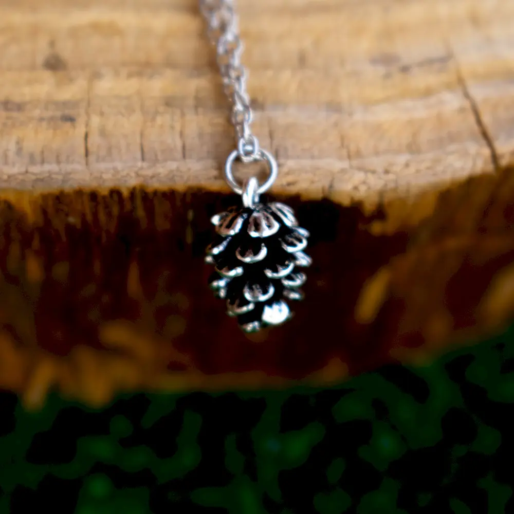 SanLan 12шт ожерелье из сосновых шишек природные украшения для кемпинга 1