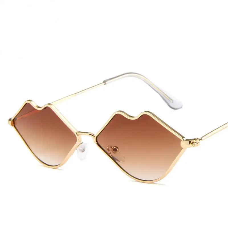 Солнцезащитные очки в форме сексуальных горячих губ, металлические солнцезащитные очки в ретро-оправе, мужские и женские брендовые дизайнерские оттенки, персонализированные солнцезащитные очки 5