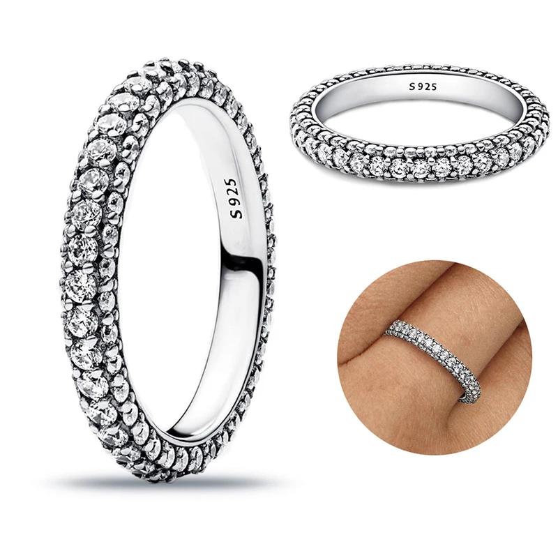Различные стили Кольцо-капелька из стерлингового серебра S925 пробы, Лунное кольцо, Солнечное кольцо, кольцо из розового золота с бриллиантами, подарок на годовщину ювелирных изделий своими руками 3