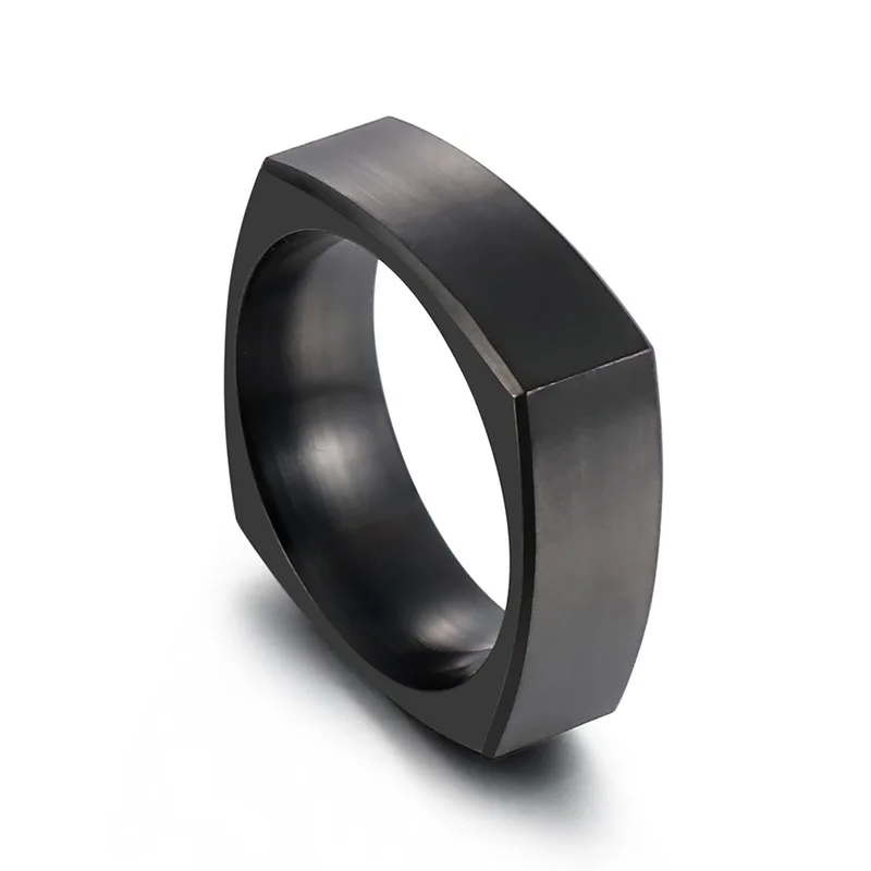 Простое матовое кольцо ins wind fashion, квадратное мужское кольцо из нержавеющей стали с матовым покрытием 1