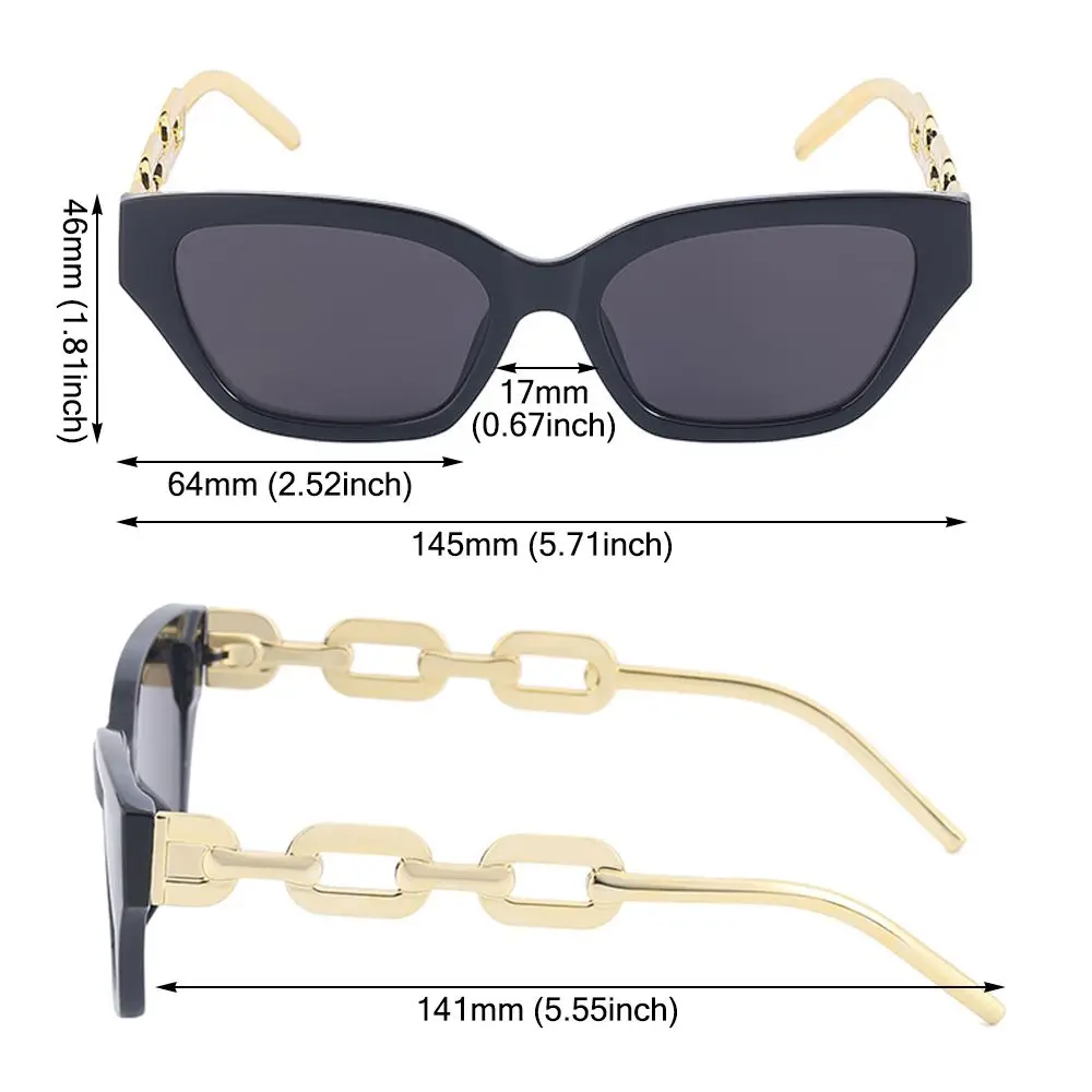 Модные ретро Маленькие квадратные женские солнцезащитные очки с кошачьим глазом на ножке с цепочкой Cateye Роскошные солнцезащитные очки для дам Велосипедные оттенки солнцезащитных очков 5