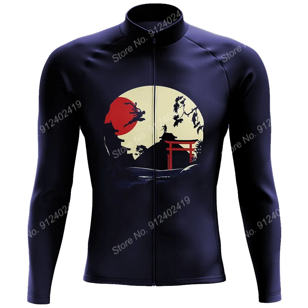 Японская Профессиональная команда 2023 Winter SCycling Джерси С длинным рукавом Японская одежда Рубашки для шоссейных велосипедов Велосипедные топы Майо для формы MTB 5