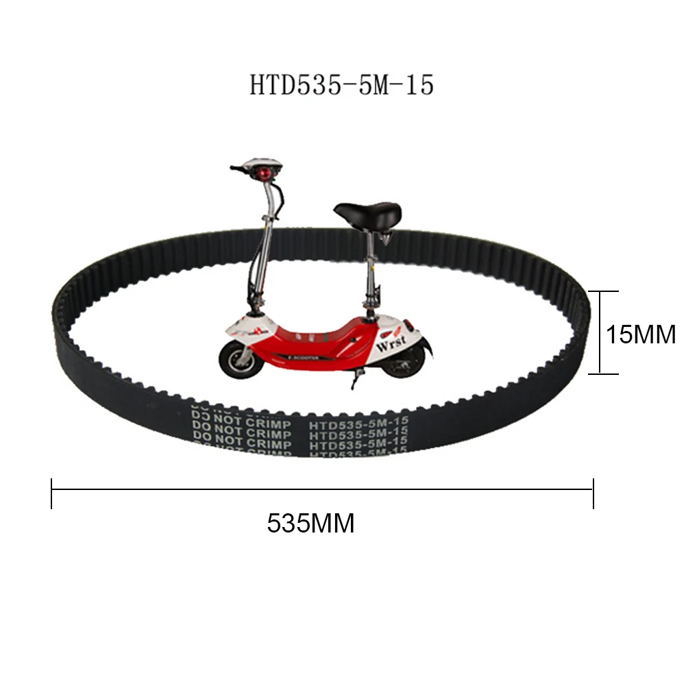 HTD 535-5M-15 Резиновый ремень ГРМ для 8-дюймовой коробки передач электромобиля со щеточным ремнем, запчасти и аксессуары для скутеров 0