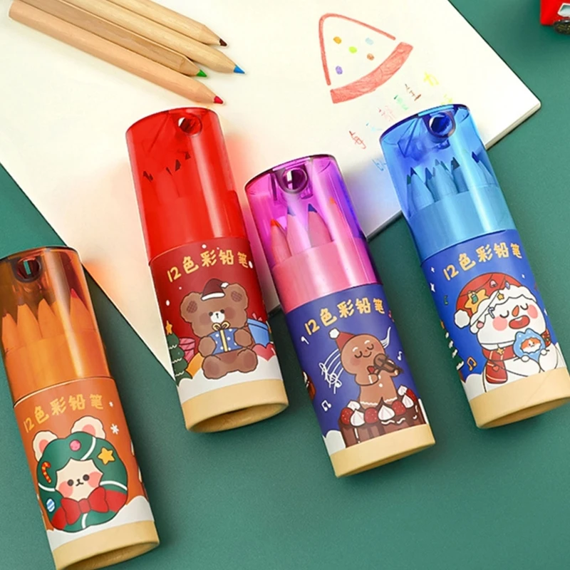 12 цветных карандашей для детских канцелярских принадлежностей, Рождественский подарок 2022, школьные принадлежности, Бесплатная доставка, деревянный цветной карандаш для рисования 4