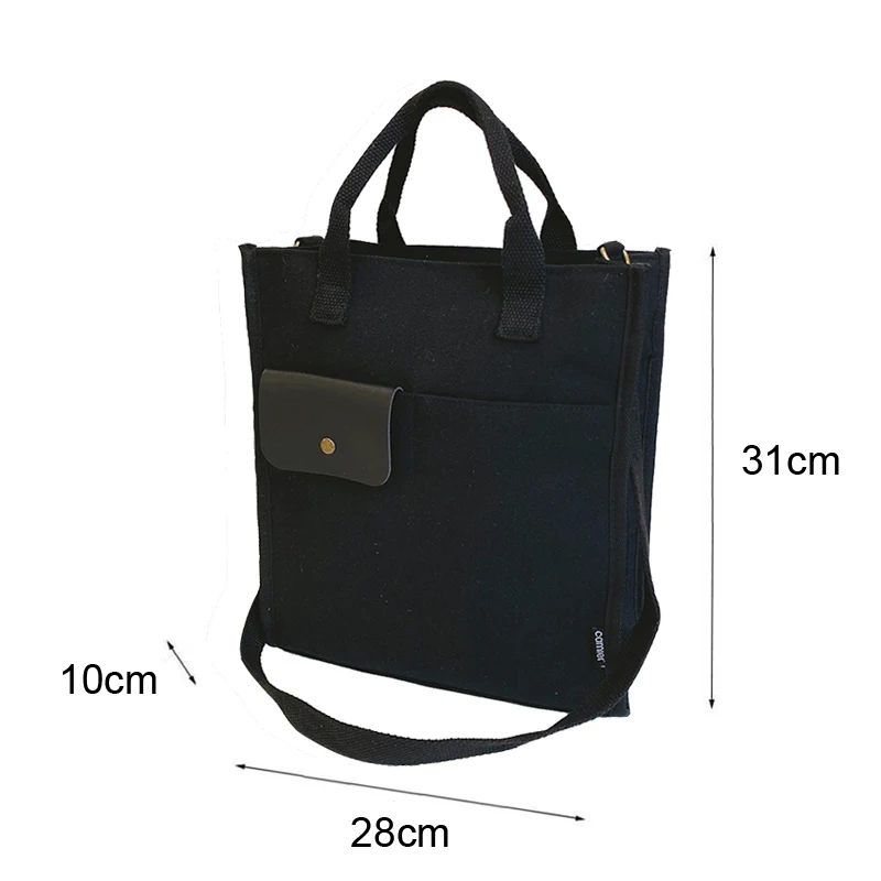 Hylhexyr Женская холщовая сумка на плечо для девочек, модные повседневные сумки для покупок, Ретро однотонная школьная сумка, простая квадратная сумка через плечо 1