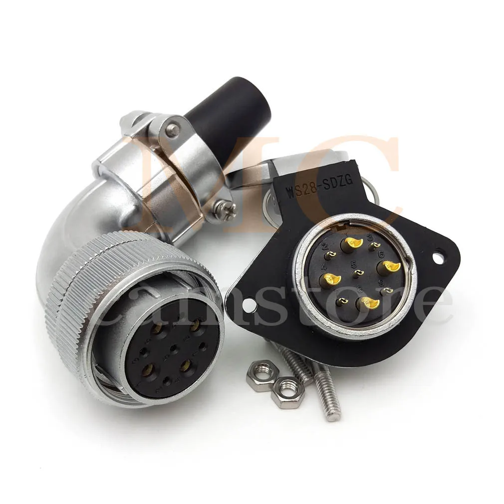 WEIPU WS28, 9-контактные водонепроницаемые разъемы, 4 + 5-контактный разъем для подключения светодиодного кабеля питания, проводная электрическая розетка 2