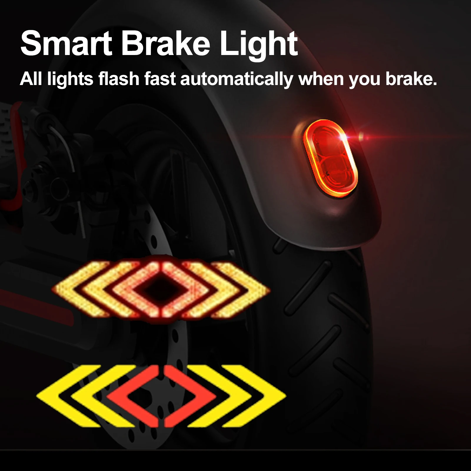 Задний фонарь электрического скутера с указателями поворота, Беспроводной пульт дистанционного управления, предупреждающий о безопасности, задний фонарь для электронных скутеров Xiaomi 2