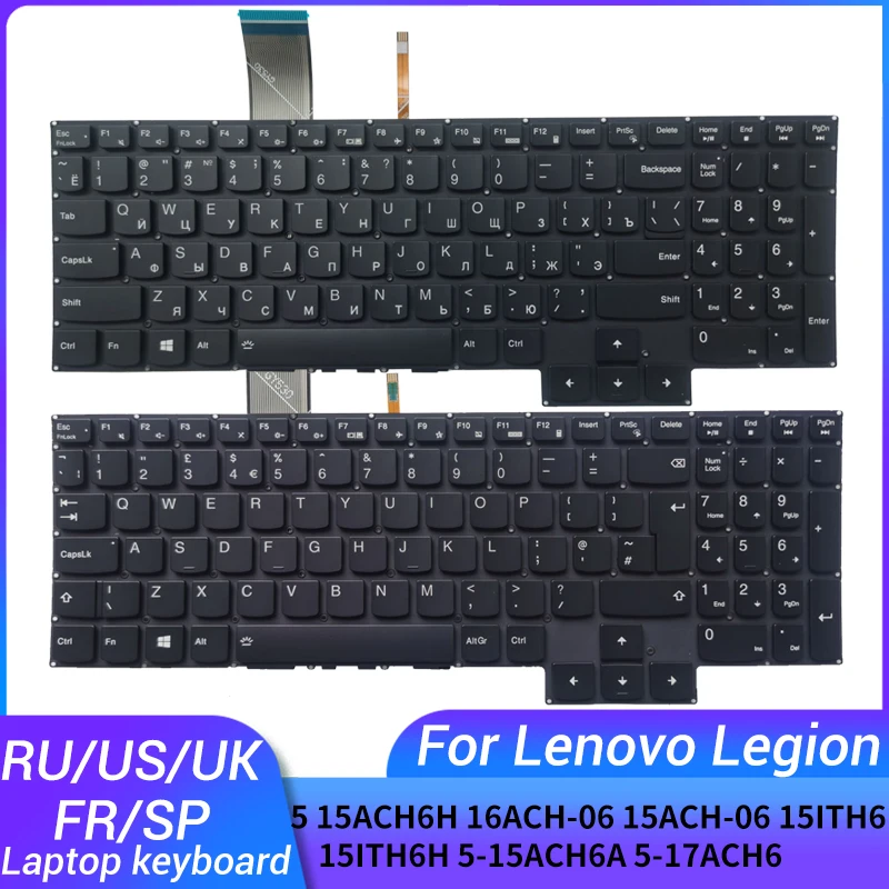 Для Lenovo Legion 5-15ACH6H 5-16ACH-06 15ACH-06 15ITH6 15ITH6H 5-15ACH6A 5-17ACH6 Русская/АМЕРИКАНСКАЯ/британская/французская/Испанская клавиатура для ноутбука 0