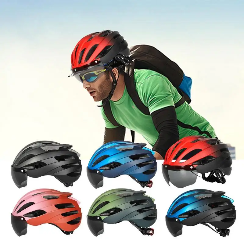 Задние фонари Велосипедные шлемы MTB Для мужчин и женщин, мотоциклетные шлемы для горных дорог для взрослых со съемными защитными очками 0
