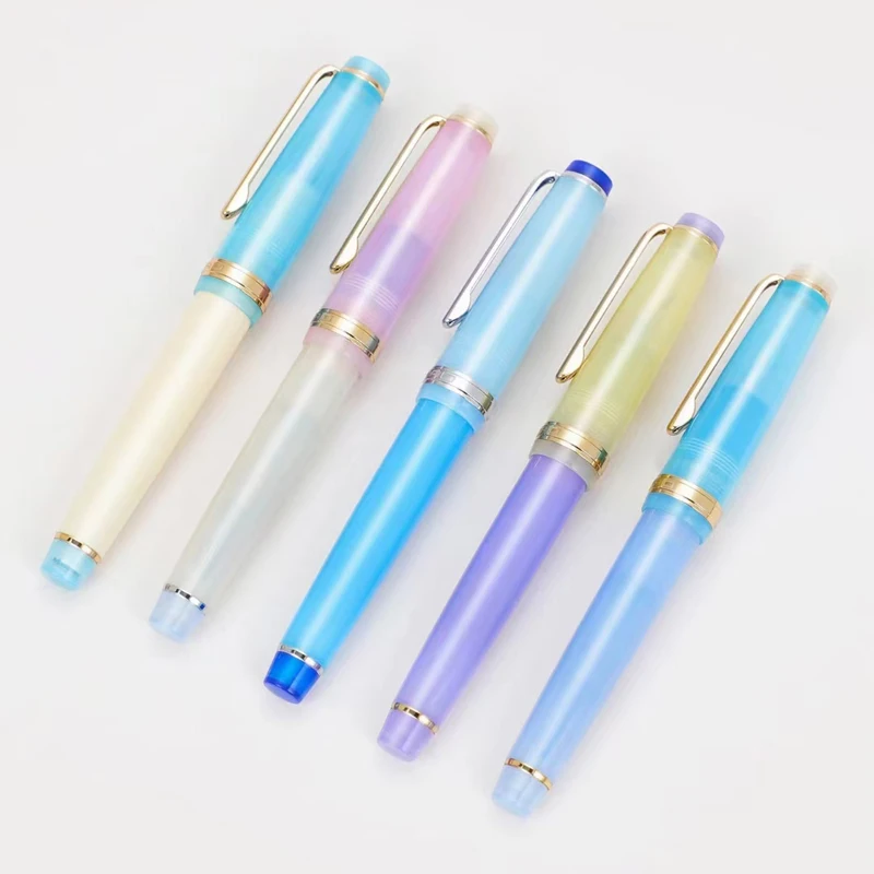 Авторучка Jinhao 82, прозрачная пластиковая вращающаяся ручка, популярное перо EF F M, Офисные школьные принадлежности для письма 5