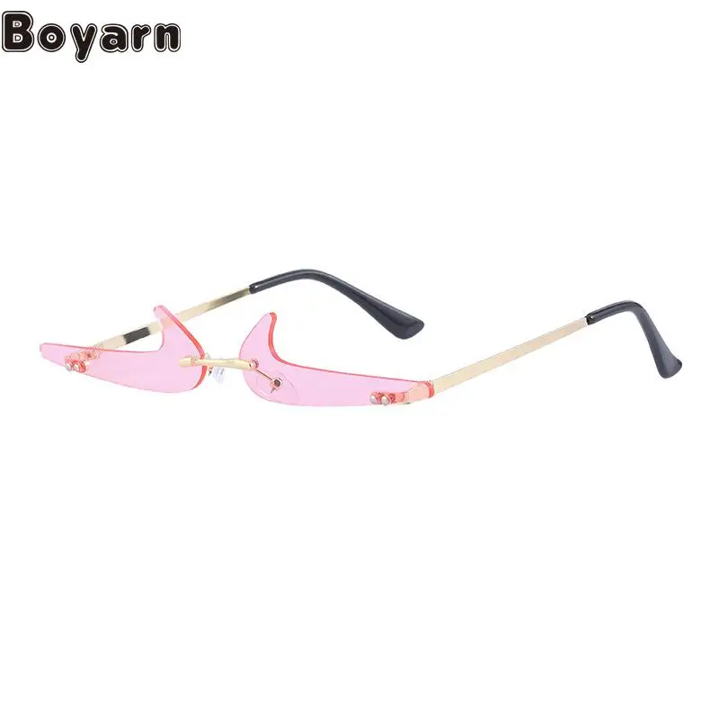 Boyarn 2022 Новые панк-женские солнцезащитные очки без металлической оправы, модные женские солнцезащитные очки класса люкс Punk Boyarn для танцев, Солнцезащитные очки 4