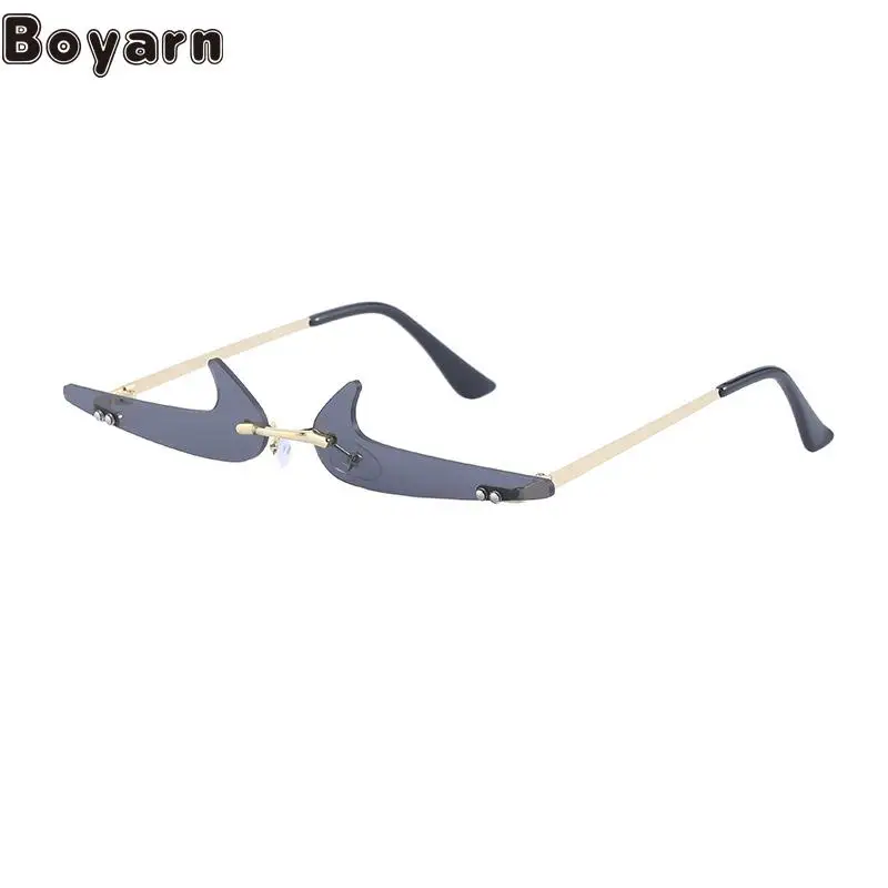 Boyarn 2022 Новые панк-женские солнцезащитные очки без металлической оправы, модные женские солнцезащитные очки класса люкс Punk Boyarn для танцев, Солнцезащитные очки 5