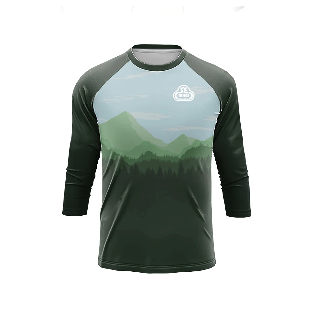 Мужская футболка с рукавом 3/4 для Эндуро MTB Mountain Bike Jersey Off-Road DH Мотоциклетная Дышащая Рубашка BMX Downhill 1