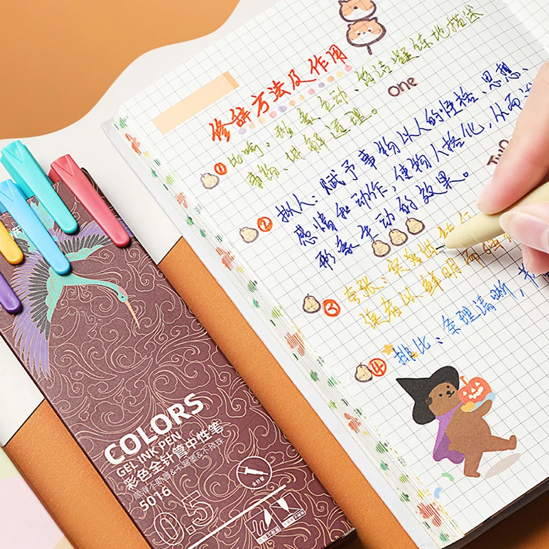 Набор цветных гелевых ручек для письма, кавайные милые вещи, художественные принадлежности для школы, Корейские канцелярские принадлежности, Офисные аксессуары 5