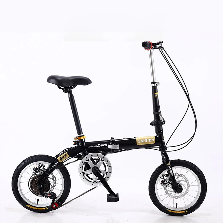 14-дюймовый складной мини-ультралегкий портативный велосипед для взрослых детей студентов мужчин и женщин с регулируемой скоростью вращения 0