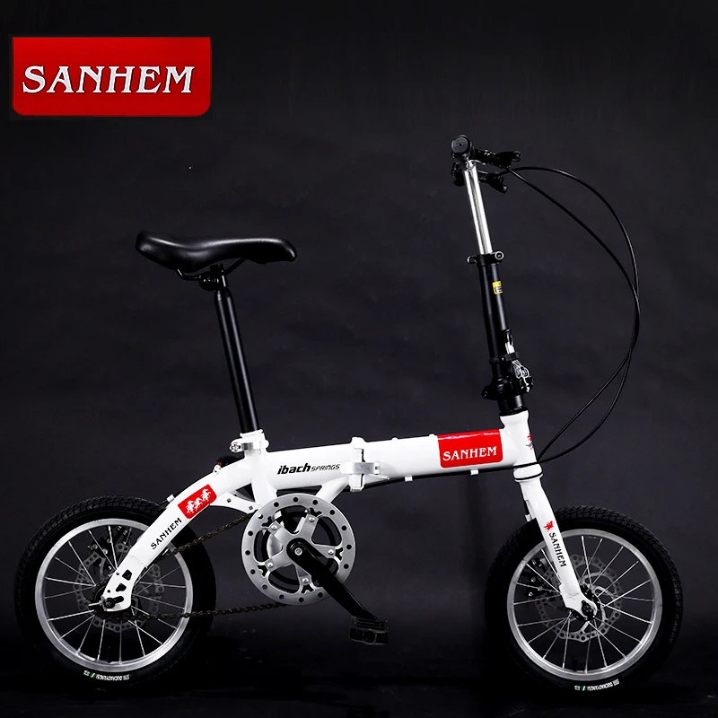 14-дюймовый складной мини-ультралегкий портативный велосипед для взрослых детей студентов мужчин и женщин с регулируемой скоростью вращения 3