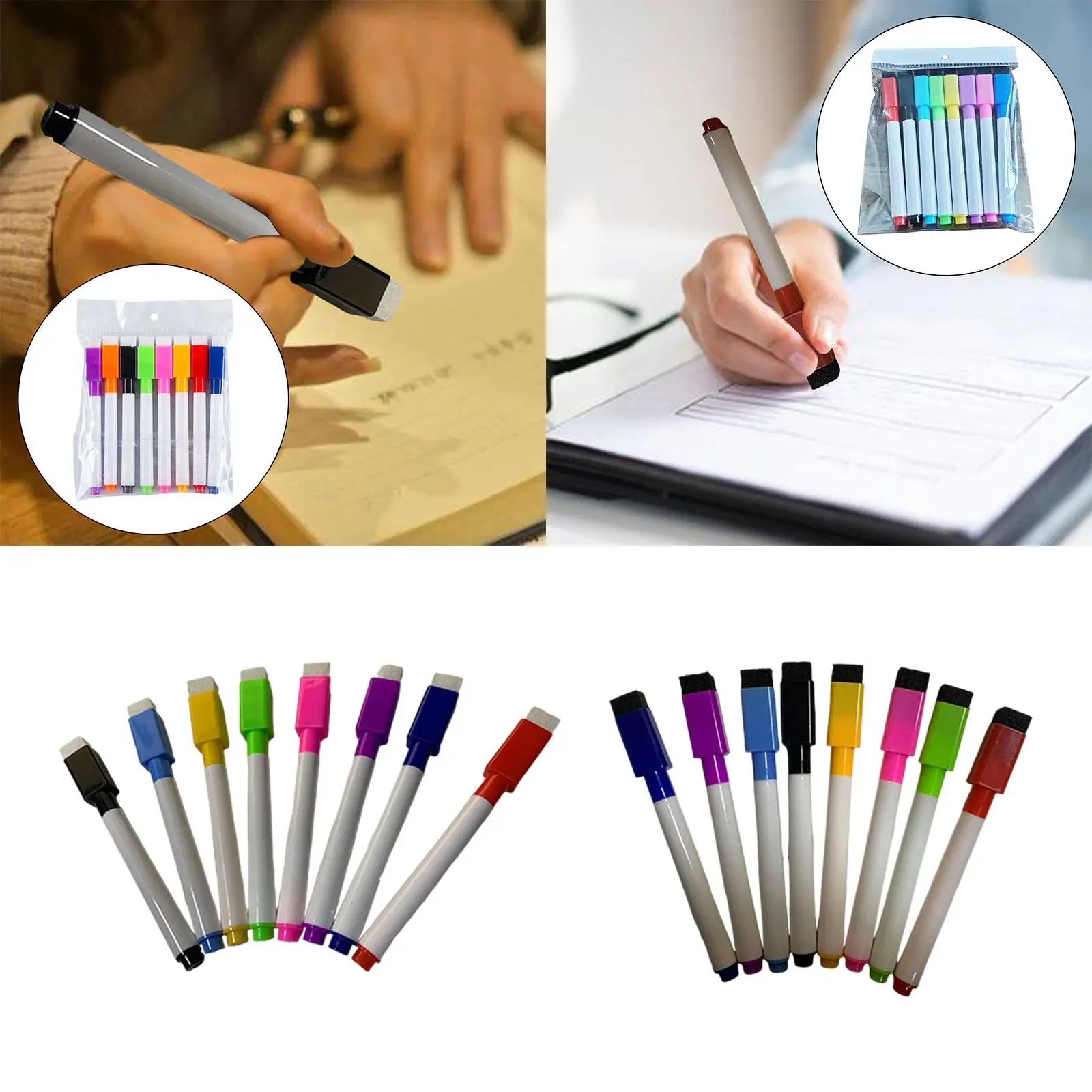 8 штук Перезаписываемых стираемых маркеров, ручка для рисования водой, маркеры для стирания, маркеры для белой доски для офисных досок, подарок 3