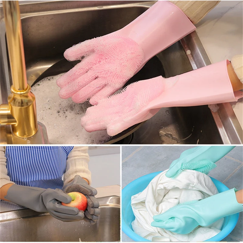 Перчатки Для мытья посуды Силиконовые Перчатки Для Мытья посуды Кухонные Принадлежности Чистящие Бытовые Инструменты Чистая Автомобильная Щетка Для Домашних Животных Перчатка 0