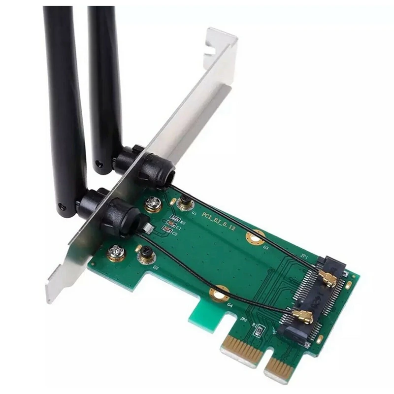 2X Беспроводная карта Wifi Mini PCI-E Express к адаптеру PCI-E с 4 внешними антеннами для ПК 3