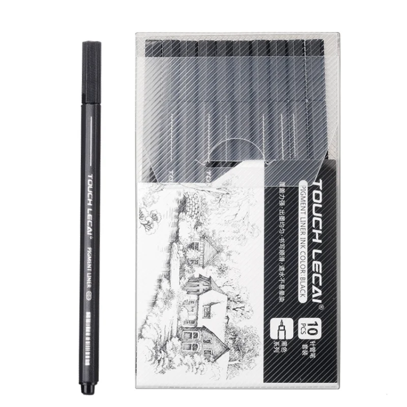 10 шт., линейный маркер, ручка для рисования, рисованный комикс, простой штриховой линейный маркер для офиса и обучения 0