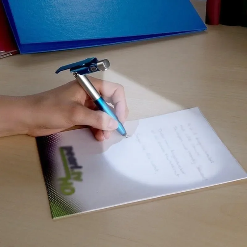 Ручка со светодиодной подсветкой Многофункциональная складная подставка для держателя телефона для чтения на ночь Канцелярская ручка для офисного школьника 2