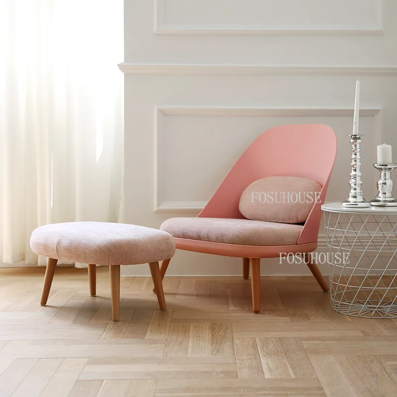 Современная минималистичная мебель для гостиной, Кресло для отдыха на балконе в скандинавском стиле, кресло для отдыха в маленькой квартире Из ткани и массива дерева 0