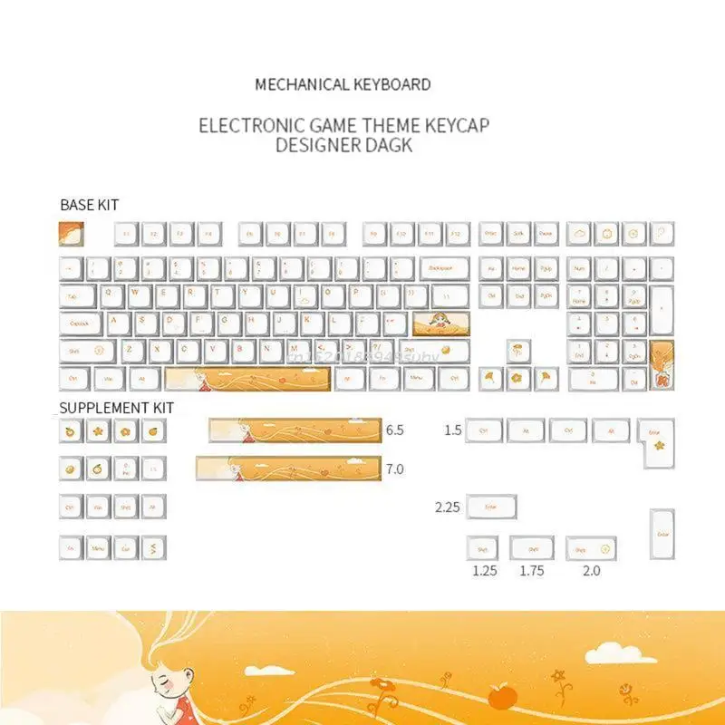 Колпачки для ключей PBT, сублимация темы электронной игры на 130 клавиш, механическая клавиатура XDA, персонализированный колпачок для ключей Cherry MX 4