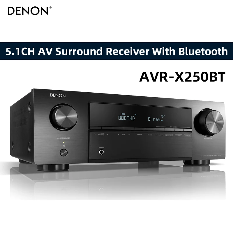AVR-X250BT 5.1-канальный AV-ресивер объемного звучания 4K Dolby DTS HDMI ARC Усилитель стереозвука для домашнего кинотеатра 0