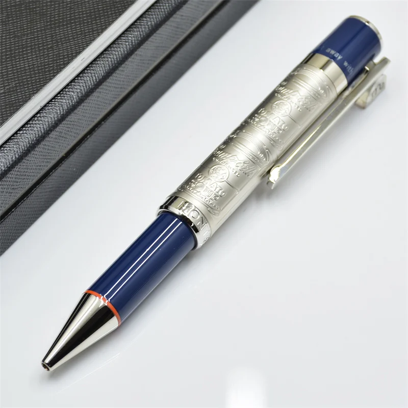 Шариковые ручки Andy Warhol Ограниченной серии MB Writing Gift Statinery Роскошные канцелярские принадлежности синего цвета с рельефным дизайном корпуса 2