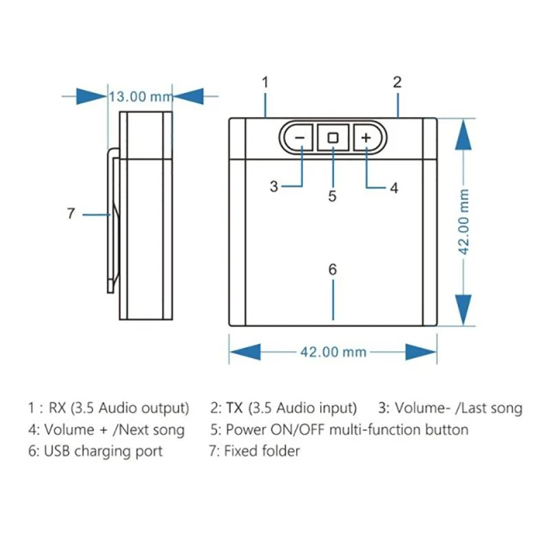 1 шт. Мини 2 в 1 TX8 Bluetooth 5.0 Передатчик приемник 3,5 мм разъем AUX Беспроводной аудиоадаптер Bluetooth Адаптер для автомобильного музыкального телевизора 5