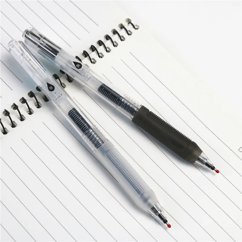 Гелевая ручка с нажимным кончиком ST new technology, 0,5 мм, черные быстросохнущие чернила, Мягкое противоскользящее гладкое письмо 2